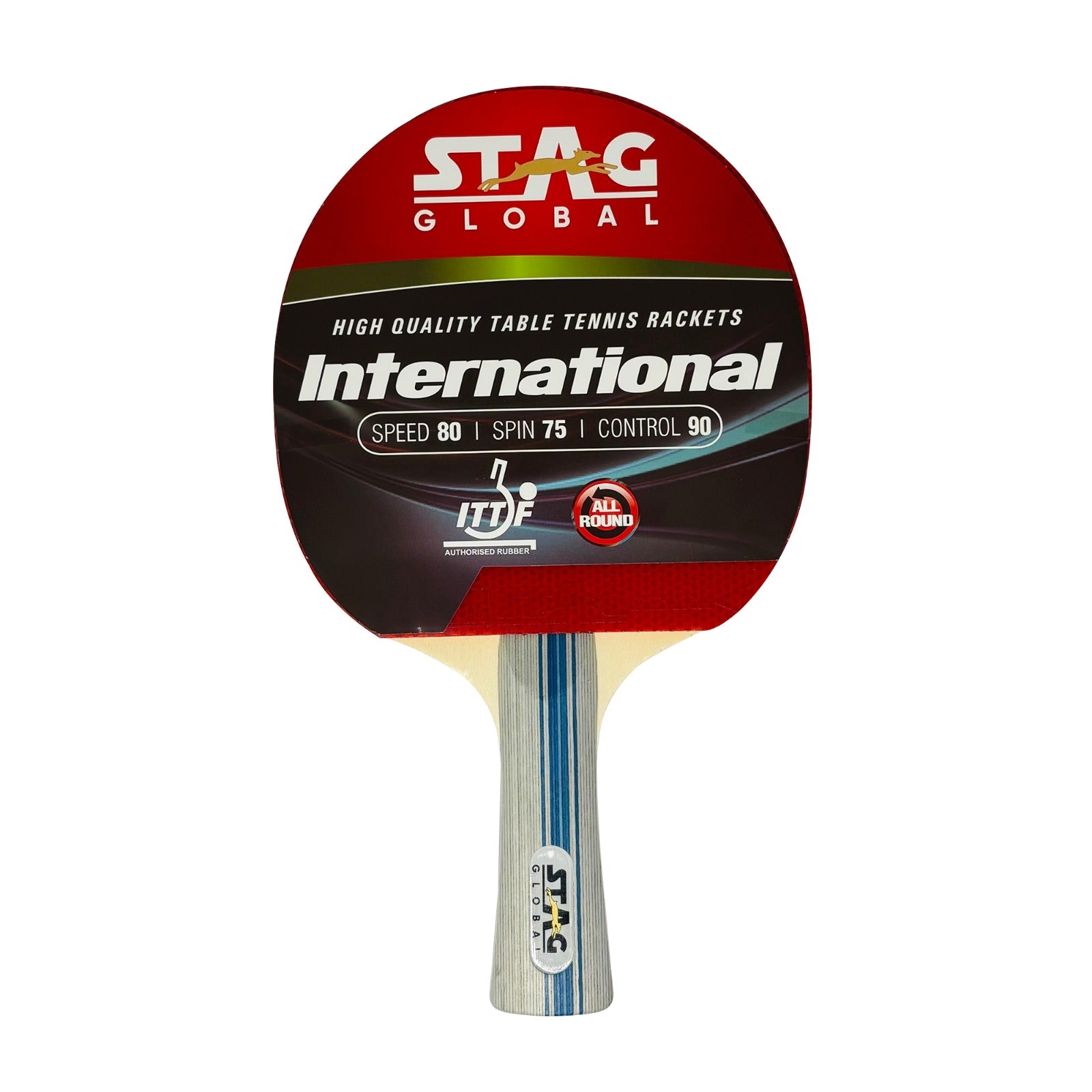 Stag Global International Table Tennis Racket | ITTF Approved Rubber