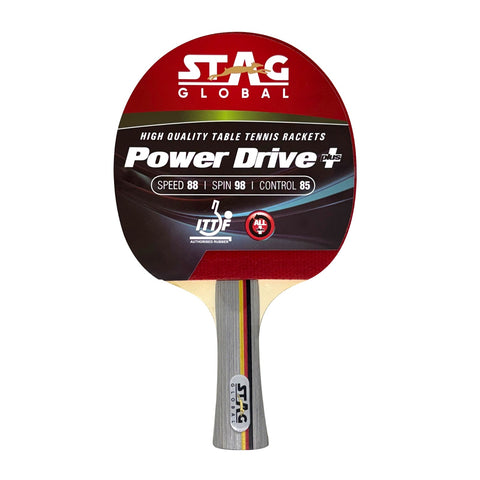 STAG GLOBAL Power Drive+ Table Tennis Racket | ITTF Approved | High Spin | Speed & Control Paddle