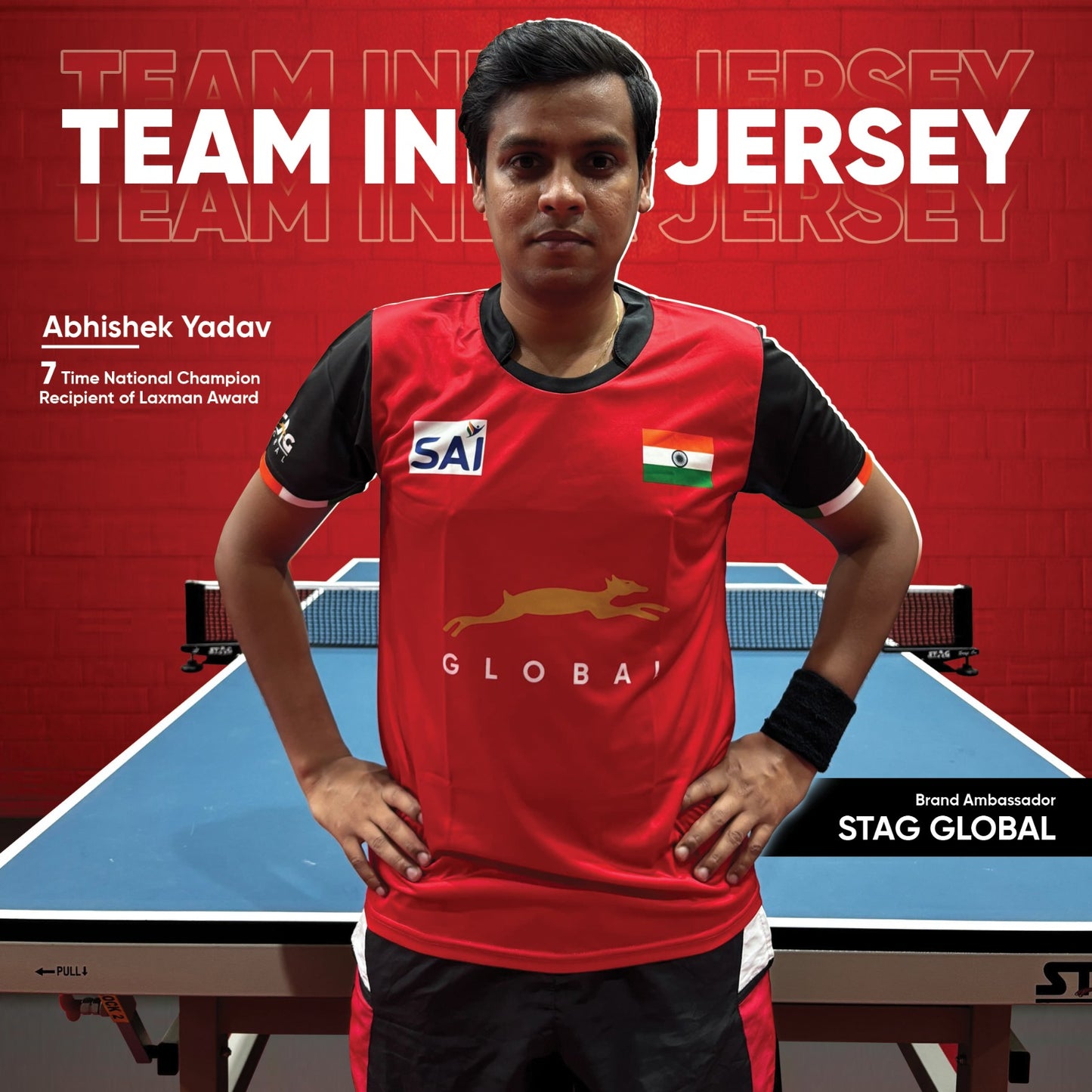 STAG GLOBAL Indian Team Official Jersey | Sublimation Indian Team Jersey | Knitted fabric | 100% Polyester