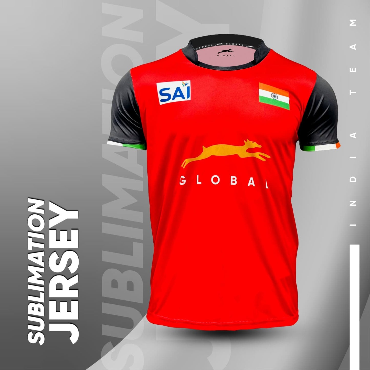 STAG GLOBAL Indian Team Official Jersey | Sublimation Indian Team Jersey | Knitted fabric | 100% Polyester