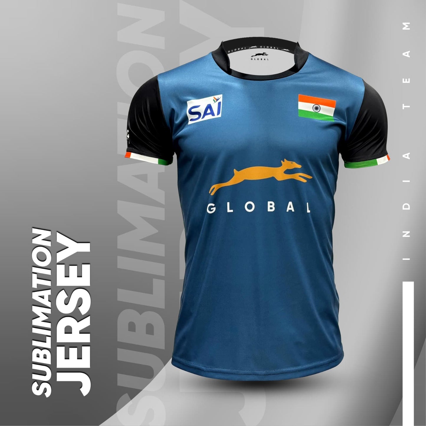STAG GLOBAL Indian Team Official Jersey | Sublimation Indian Team Jersey | Knitted fabric | 100% Polyester