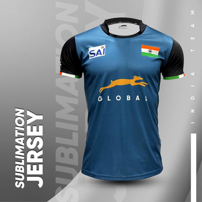 STAG GLOBAL Indian Team Official Jersey | Sublimation Indian Team Jersey | Knitted fabric | 100% Polyester