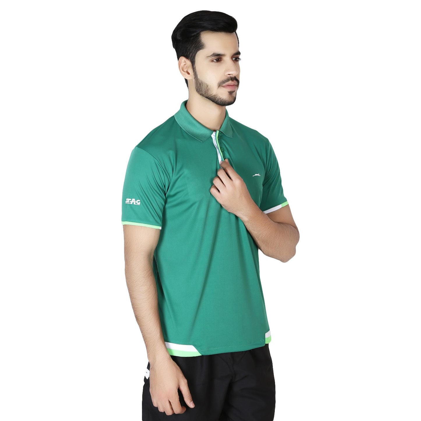 STAG  GLOBAL Rapid  Men's Solid Athletic fit Polo T-Shirt | Solid Sportswear for Active & Casual Use