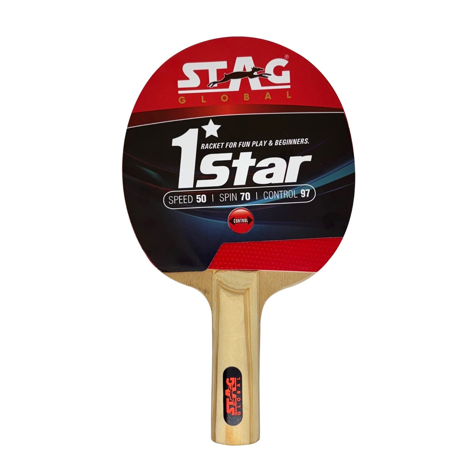 Stag Control Racket STAG GLOBAL 1 Star Table Tennis Racket | Speed 50 | Spin 70 | Control ...