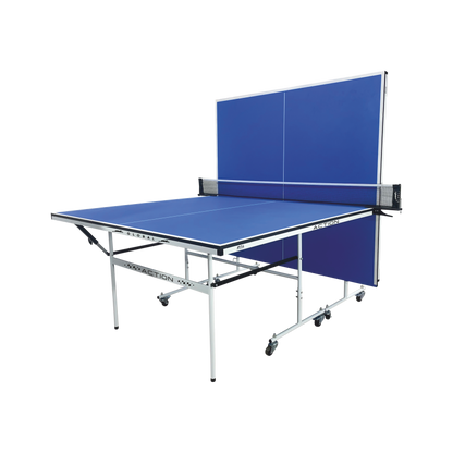 STAG (New Launch) Stag Global Action Table Tennis Table Blue Top | Thickness 16mm With Net Set, Table Cover, 2 Racquets And 6 Balls Features Quick Assembly And Play Back Mode