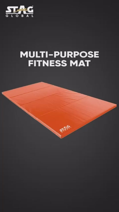 STAG GLOBAL Multi-Purpose Foldable Fitness MAT 180 CM X 60 CM X 30 MM | Use as Tumbling mat, Gymnastics mat, Crash pad | Thick Foam | for Both Men and Women