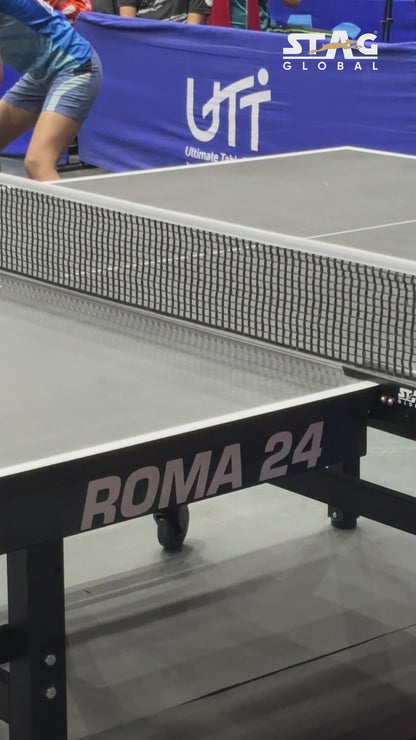 STAG GLOBAL LIMITED EDITION | ROMA TABLE TENNIS TABLE WORLD MASTERS CHAMPIONSHIP 2024 | BLACK | FULL SIZE | FOLDABLE | IDEAL for BOTH HOME & CLUB