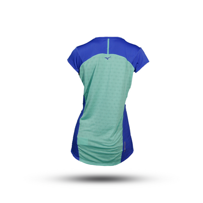 Mizuno Regular Woman Fit T-Shirt Dazzling Blue/Electric Green (Model :J2GA670122)