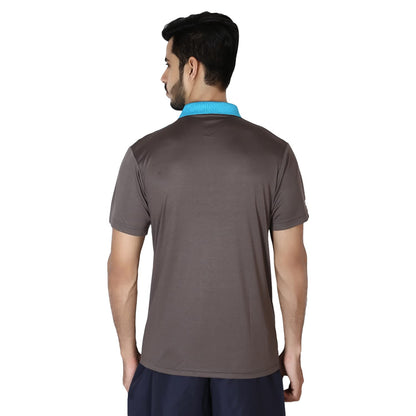 Stag Men's Solid Regular Fit T-Shirt (Model: Viper/ Grey Aqua)