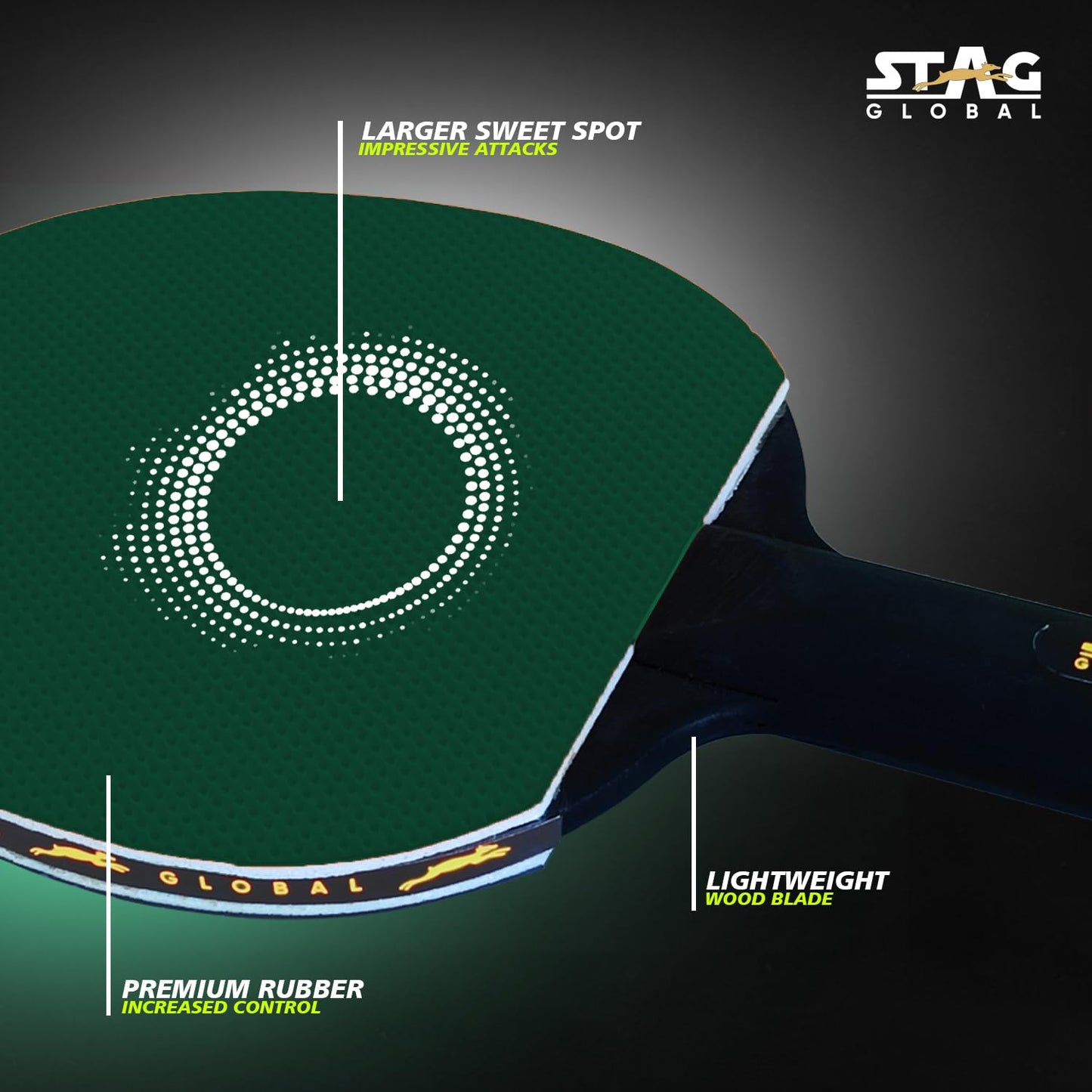 (New Launch) STAG Global Series 1 Table Tennis Racket | Lightweight |FUNPLAY & Beginners | Multi-Color